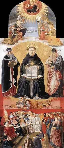 Triumph of St Thomas Aquinas 1471 Oil Painting by Benozzo di Lese di Sandro Gozzoli