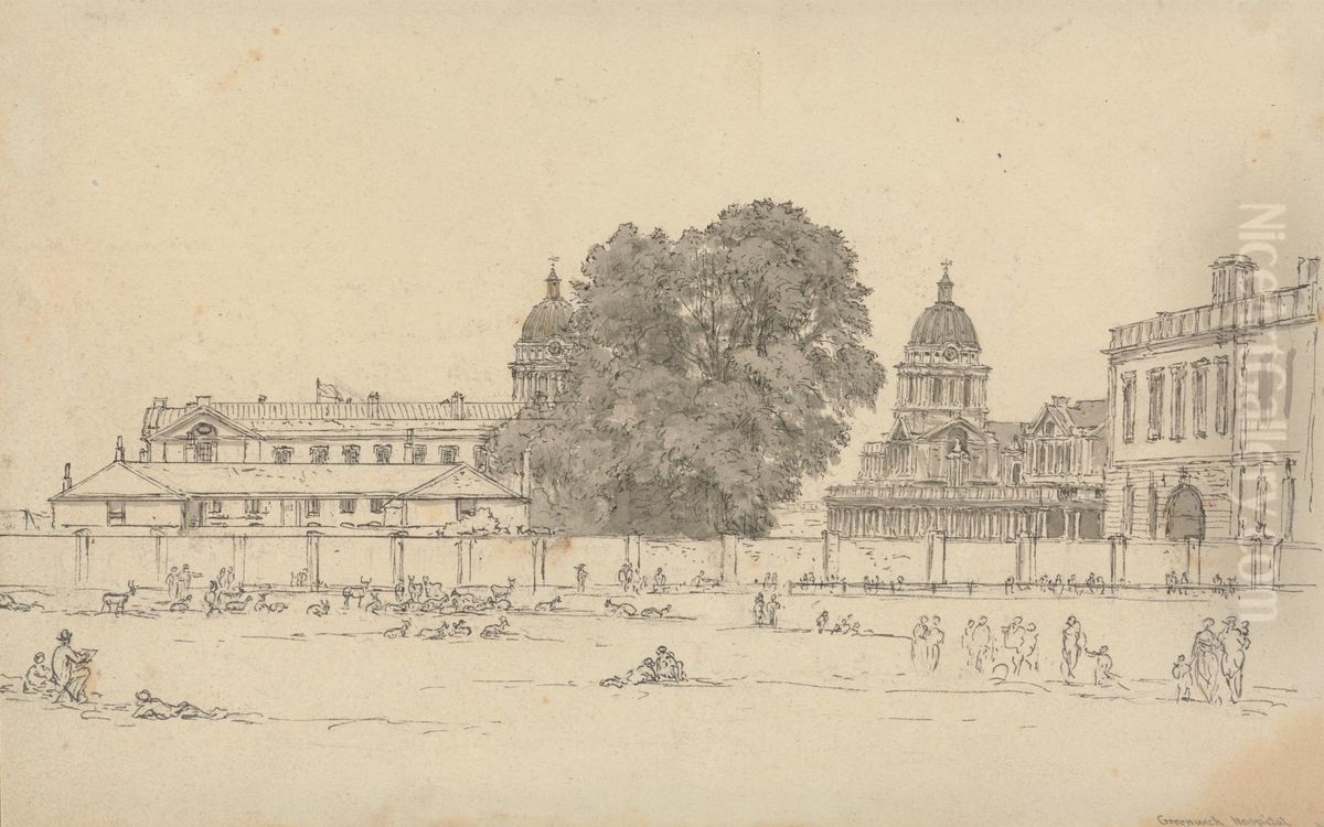 Greenwich Hospital Oil Painting by John Glover