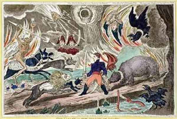 The Valley of the Shadow of Death Satirical Cartoon Oil Painting by James Gillray