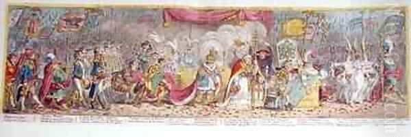 The Grand Coronation Procession of Napoleon the 1st Emperor of France from the Church of Notre Dame Oil Painting by James Gillray