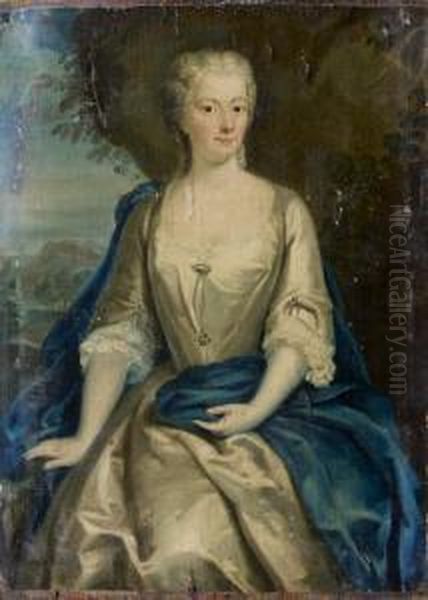 Portrait D'une Dame De Qualite Au Manteau Bleu
Toile Marouflee Sur Panneau Oil Painting by Jacopo (Giacomo) Amigoni