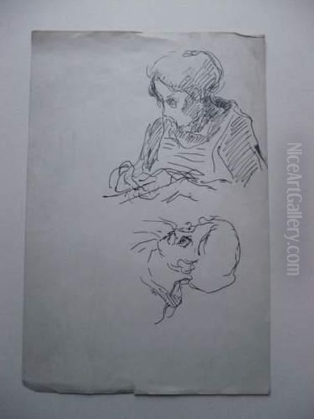 La Couture Oil Painting by Albert Andre