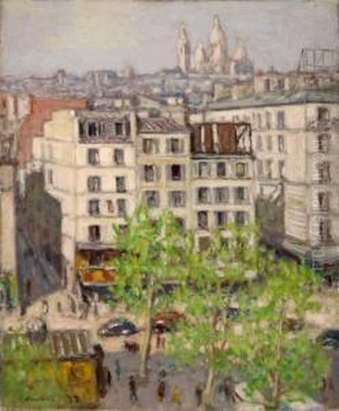 Boulevard De Clichy Oil Painting by Albert Andre