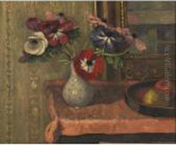 Property From The Collection Of Arthur G. Altschul
 

 
 
 

 
 Nature Morte: Vase De Fleurs Et Fruits Sur Une Table Oil Painting by Albert Andre