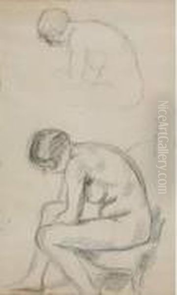  Nu Au Fauteuil  Oil Painting by Albert Andre