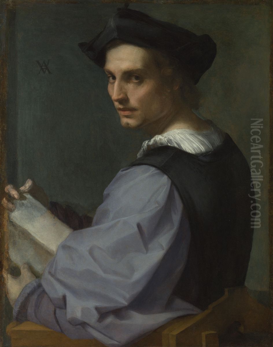 Portrait Of A Young Man Oil Painting by Andrea Del Sarto