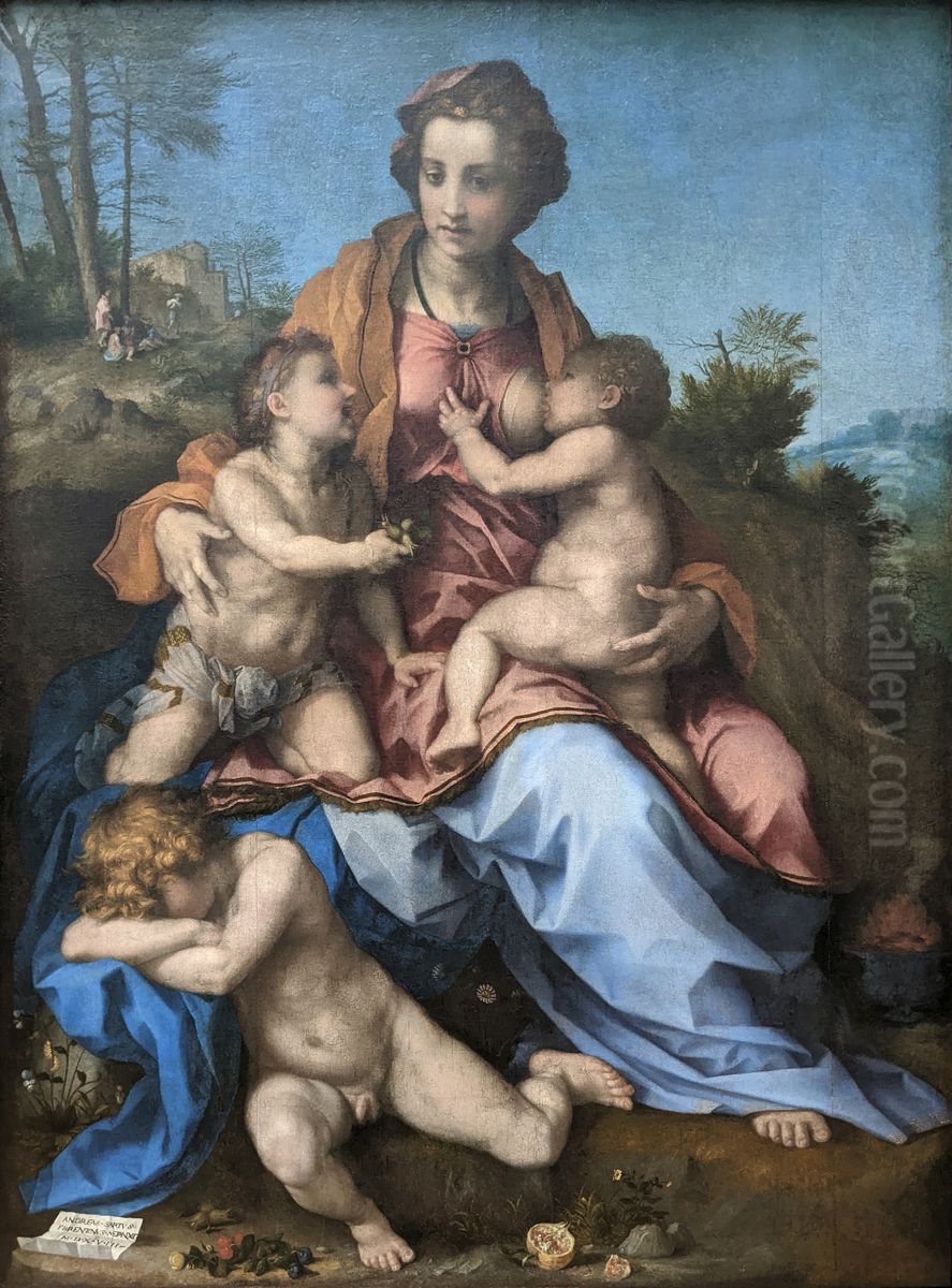 Charity Oil Painting by Andrea Del Sarto