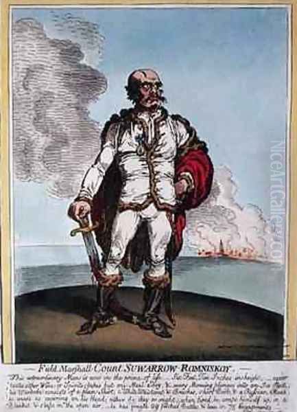 Field Marshall Count Suwarrow Rominiskoy 1729-1800 2 Oil Painting by James Gillray