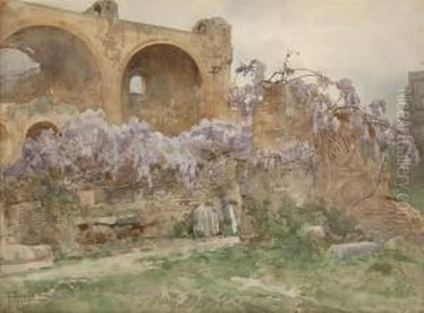 Wisteria Ruins Oil Painting by Filippo Anivitti