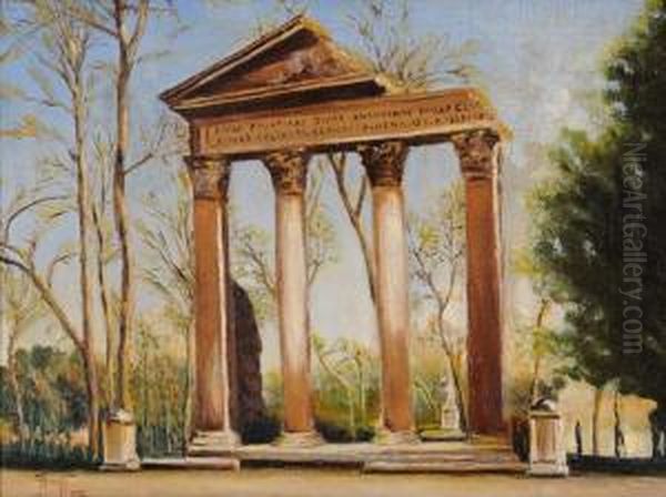 Scorcio Del Tempio Di Faustina Oil Painting by Filippo Anivitti