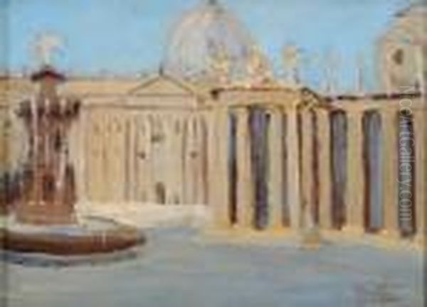 Scorcio Di Piazza San Pietro Oil Painting by Filippo Anivitti