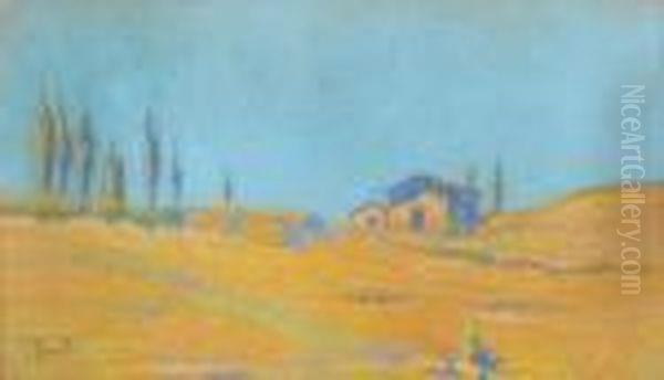 Campagna Laziale Oil Painting by Filippo Anivitti