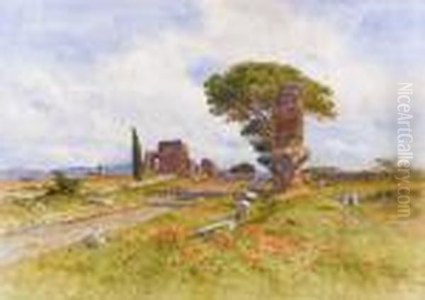 La Via Appia Oil Painting by Filippo Anivitti