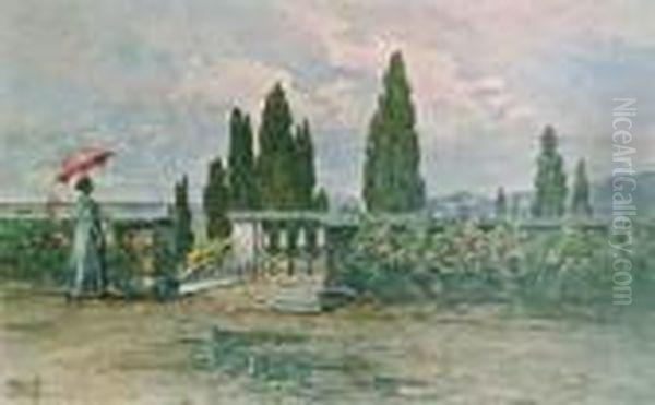 Villa D'este Oil Painting by Filippo Anivitti
