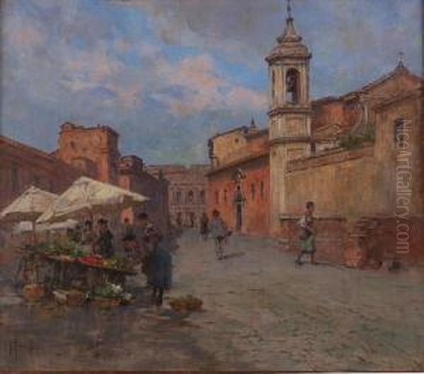 Via Di San Giovanni Verso Il Colosseo Oil Painting by Filippo Anivitti