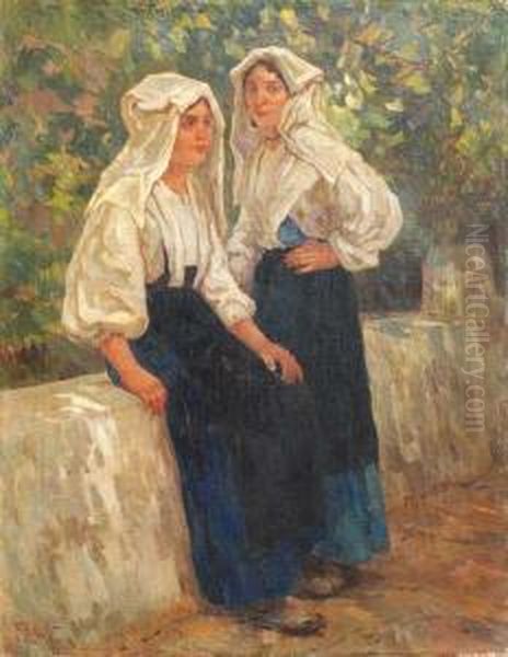 Dos Mujeres Oil Painting by Filippo Anivitti
