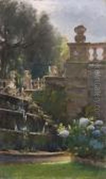 Tivoli, Villa D'este Oil Painting by Filippo Anivitti