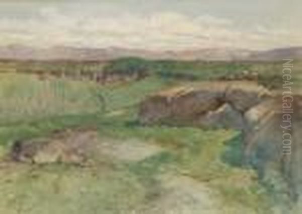 Campagna Romana Oil Painting by Filippo Anivitti
