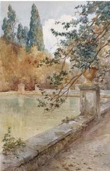 Villa D'este Oil Painting by Filippo Anivitti