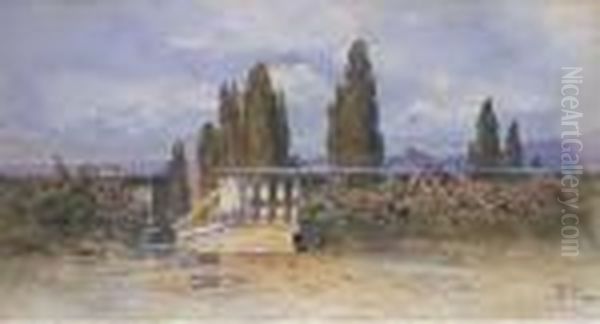 Terrazza Sulla Campagna Romana Oil Painting by Filippo Anivitti