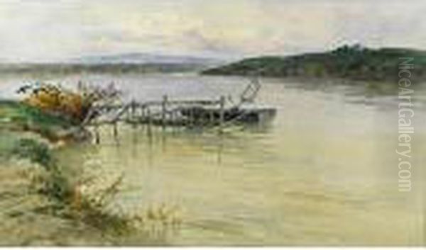 Barca Di Pescatori Sul Tevere Oil Painting by Filippo Anivitti