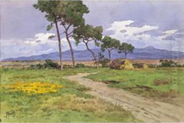 Campagne Romane Oil Painting by Filippo Anivitti