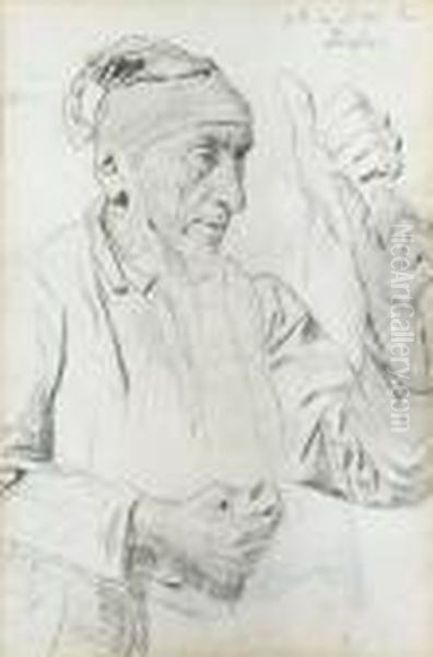 Portrat Eines Bauern Mit Zipfelmutze Oil Painting by Albert Anker