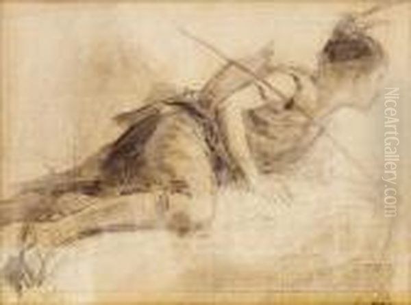 Pfahlbauer Oil Painting by Albert Anker