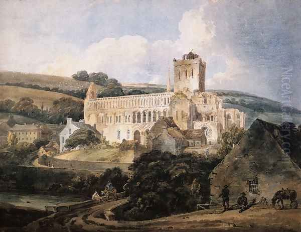 Jedburgh Abbey from the South-East Oil Painting by Thomas Girtin