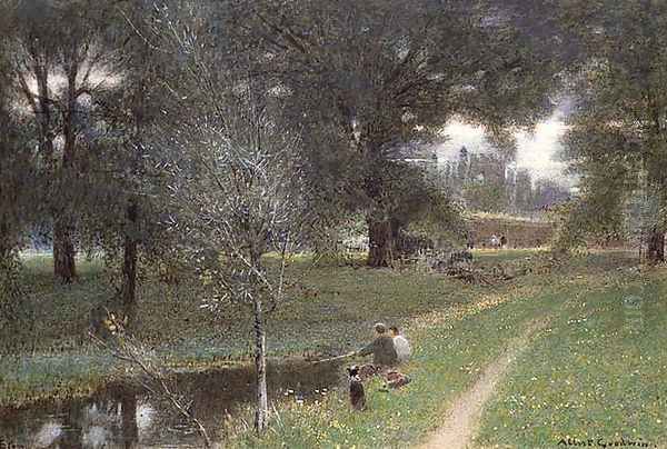 Eton Oil Painting by Albert Goodwin