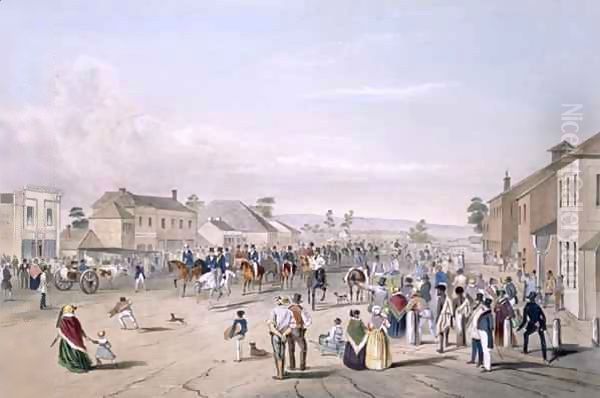 Departure of Capt Sturt into the Interior from South Australia Illustrated Oil Painting by Samuel Thomas Gill