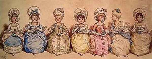 Illustration for St Valentines Day 4 Oil Painting by Kate Greenaway