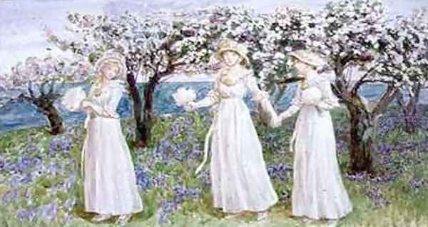 Illustration for St Valentines Day 7 Oil Painting by Kate Greenaway