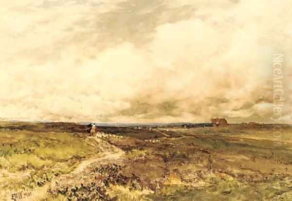 Seated girl with orange cape Oil Painting by Kate Greenaway