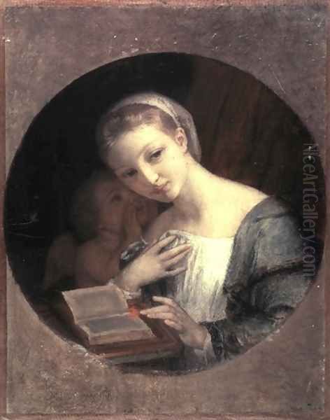 Maiden and Cupid (Study) Oil Painting by Gleyre Charles