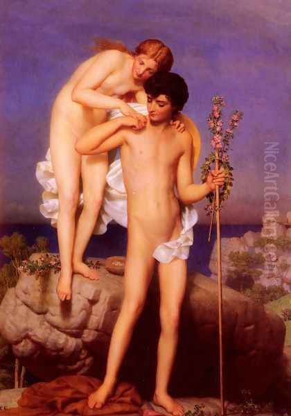 Daphnis Et Chloe Revenant De La Montagne (Daphnis and Chloe Returning from the Mountain) Oil Painting by Gleyre Charles