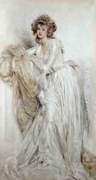 An Edwardian Lady Oil Painting by Mary L. Gow