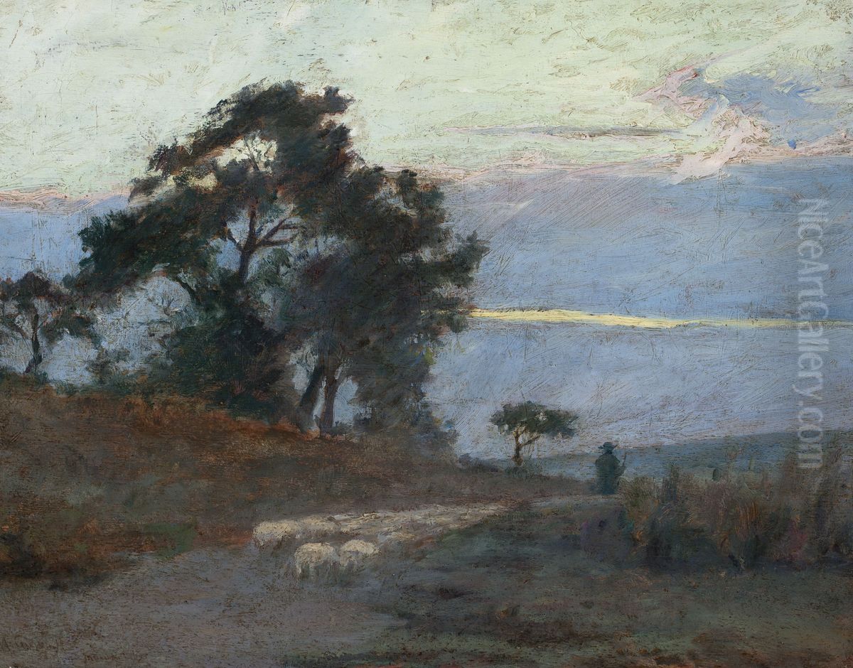 Landscape at Sunrise Oil Painting by Maksymilian Gierymski