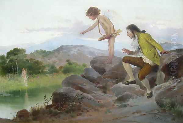 La ninfa del lago Oil Painting by Antonio Fillol