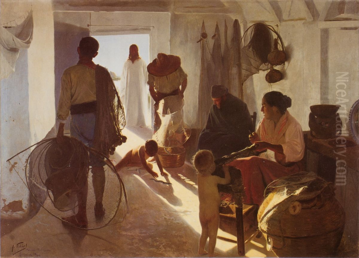 Los amigos de Jesus Oil Painting by Antonio Fillol