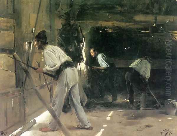 La defensa de la barraca Oil Painting by Antonio Fillol