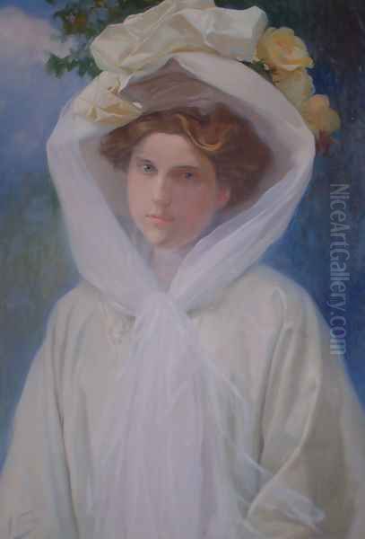 Adela de La Hoz Oil Painting by Antonio Fillol