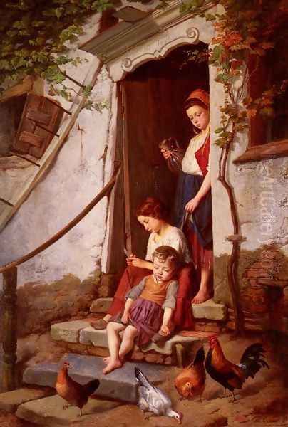 The Farmer's Children Oil Painting by Theodore Gerard