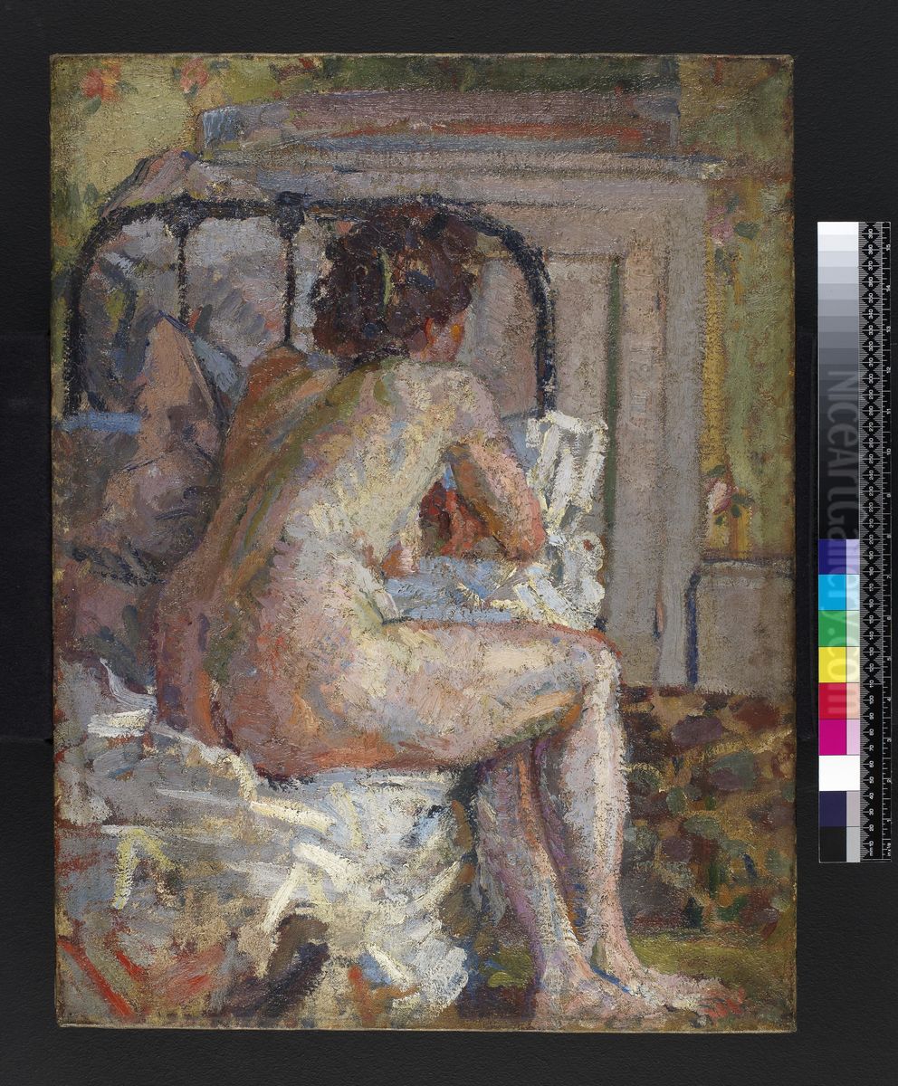 Nude on a bed Oil Painting by Harold Gilman