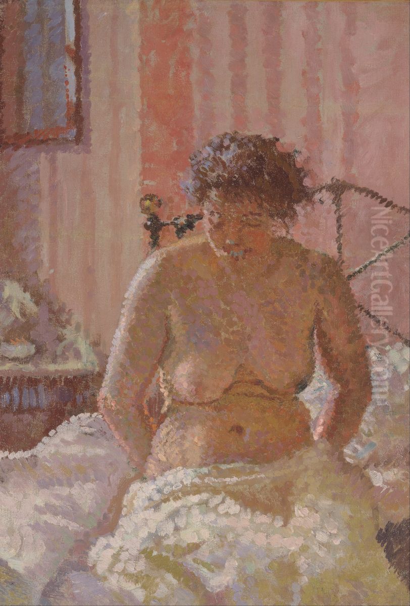 Nude in an Interior Oil Painting by Harold Gilman