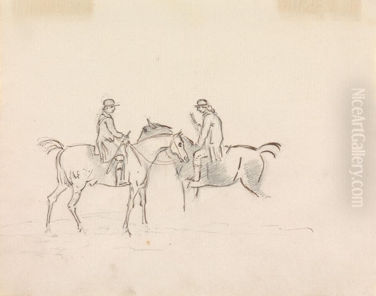 Two Riders Conversing Oil Painting by Sawrey Gilpin