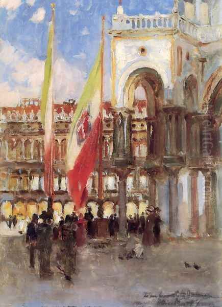 Piazza San Marco, Venice Oil Painting by Oliver Dennett Grover