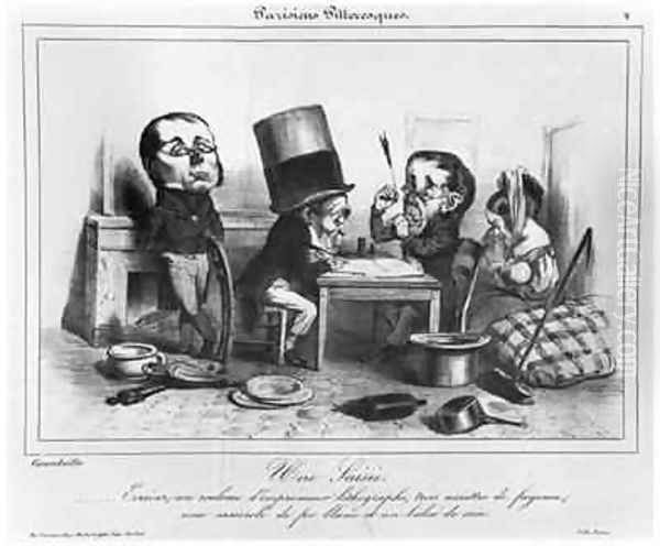 A Seizure Oil Painting by Jean-Jacques Grandville