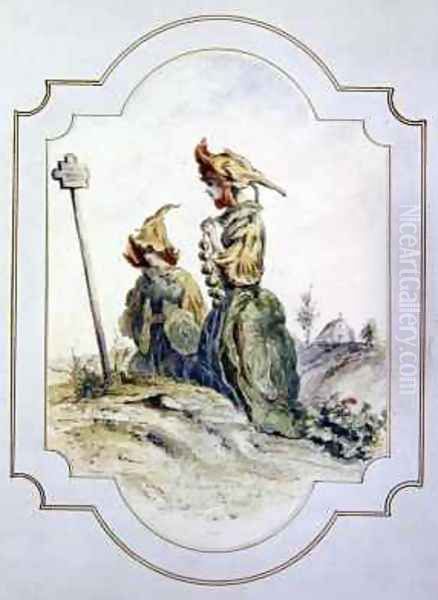 Capucine Oil Painting by Jean-Jacques Grandville