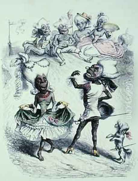 The Minuet of the Marquesas Islands Oil Painting by Jean-Jacques Grandville